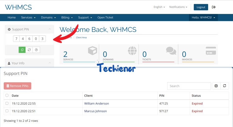 Support Verification PIN for WHMCS – Easy Account Ownership Verification